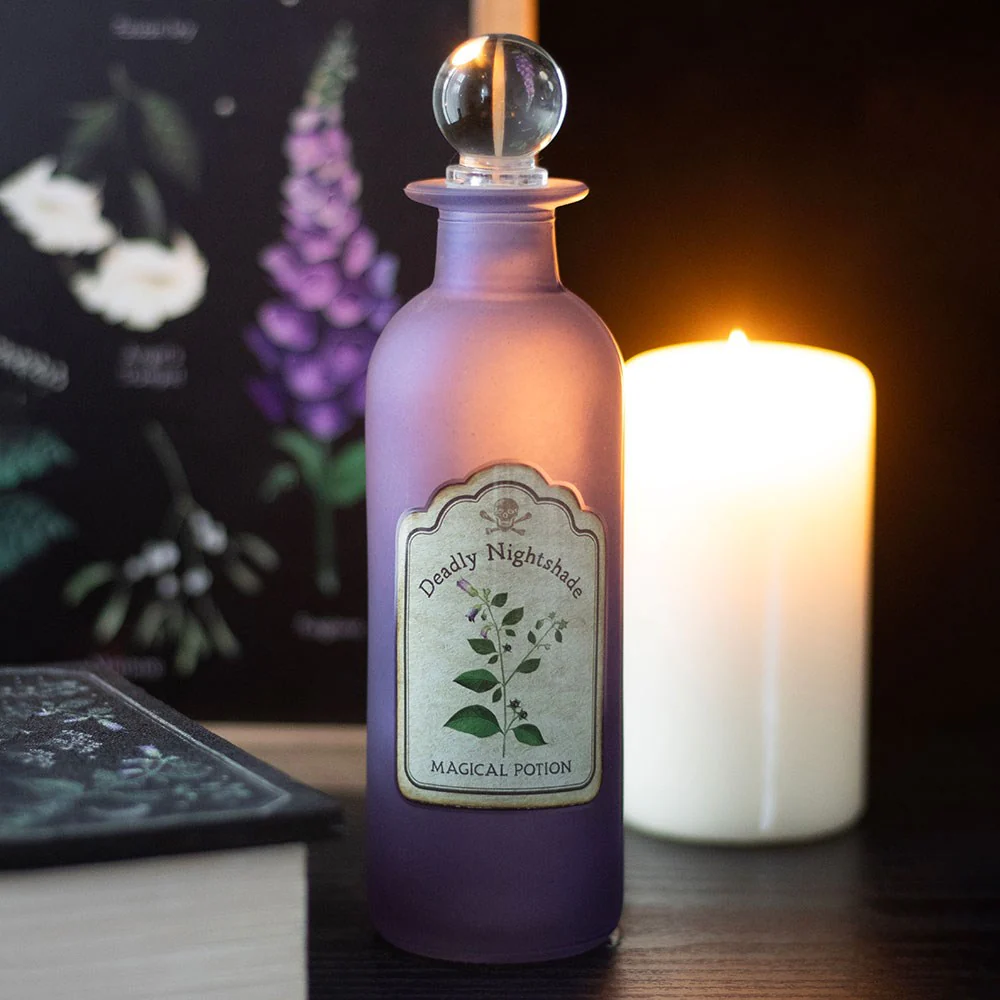 Deadly Nightshade Decorative Glass Potion Bottle - Image 5