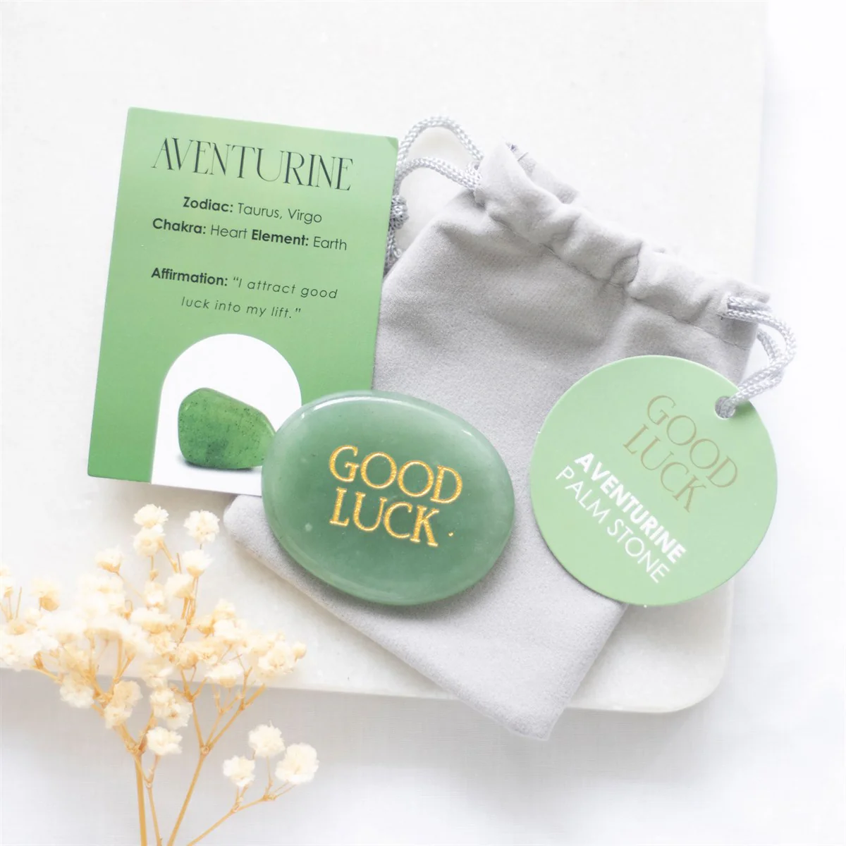 Good Luck Aventurine Crystal Palm Stone - Image 5