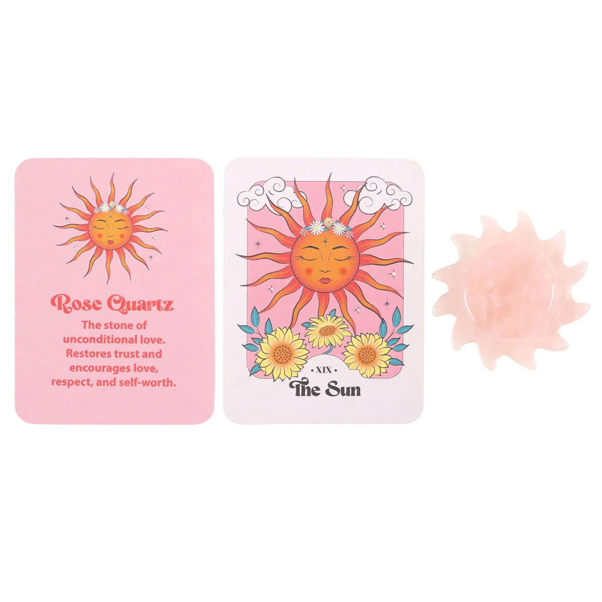 Rose Quartz Crystal Sun Keepsake Stone in a Box - Image 4