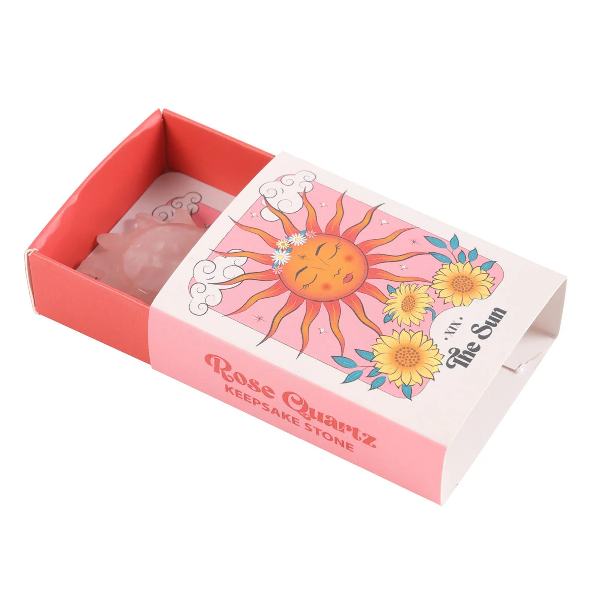 Rose Quartz Crystal Sun Keepsake Stone in a Box - Image 5
